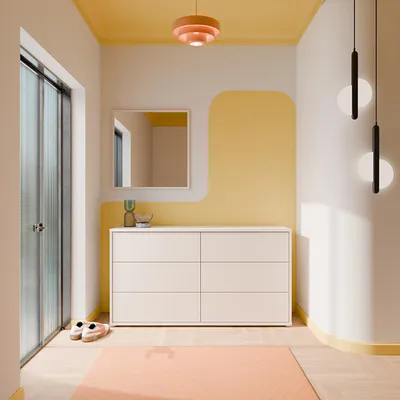 Produktbild von Forte ALICE SPRINGS Kommode 150 160, modern-minimalistisch, 6 Schubladen, Wohn-/Schlafzimmer, Holzwerkstoff, Kaschmir Beige, 154,5 cm breit x 83,1 cm hoch x 41,5 cm tief