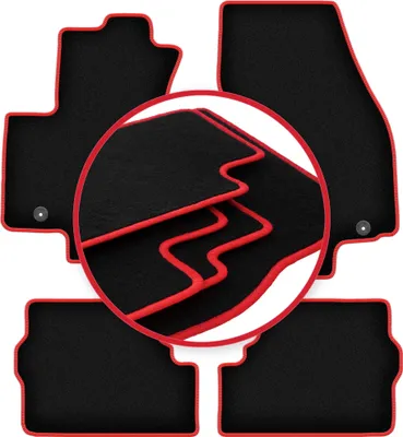 Immagine prodotto di Tappetini in velluto Nero/Rosso per Opel Zafira A 1999-2005 Set 4 pezzi