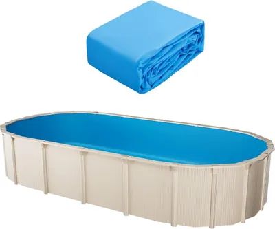 Immagine prodotto di Rivestimento per piscina ovale 22 x 12,3 piedi Rivestimento per piscina con bordo sovrapposto Altezza parete 52 pollici