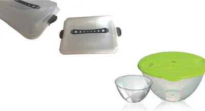 Produktbild von Schüssel mit Salatbesteck 5 L Kunststoff Salatschüssel Rührschüssel Grün BRANQ + Fleischbutler