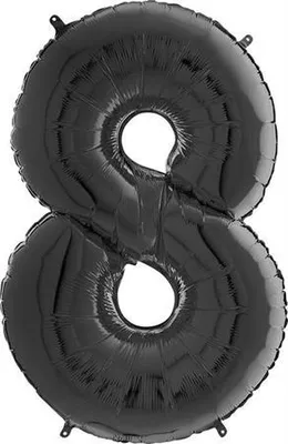 Produktbild von Grabo Folienballon Zahl 8, Schwarz, 66 cm