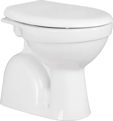 Produktbild von Belvit Dusch WC mit Bidet Funktion – Standtoilette aus Sanitärkeramik mit Taharet, senkrechtem Bodenabgang, Hygienedusche und Softclose WC-Deckel