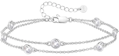 Immagine prodotto di Bracciale da donna in argento sterling 925 con zirconi, regolabile, color oro