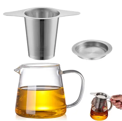Teekanne mit Sieb, Borosilikatglas, 400 ml, 2 Stück
