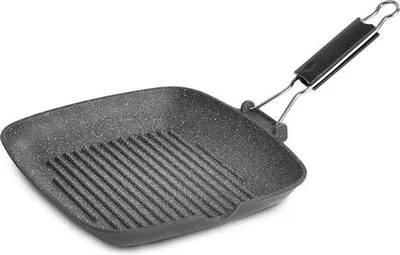 Produktbild von Famanu Grillpfanne quadratisch 28 x 28 cm - Antihaftbeschichtung in Marmoroptik