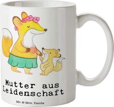 Produktbild von Mr. & Mrs. Panda Kaffeetasse Mutter Leidenschaft - Weiß - Geschenk, Pott, Becher, Tasse mit Spruch, Teetasse