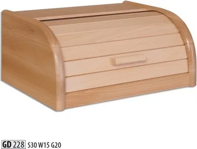 Obrázek produktu pro Bukový chlebník 32 cm dřevěný chlebník Rollo box chlebová klapka Pravé dřevo
