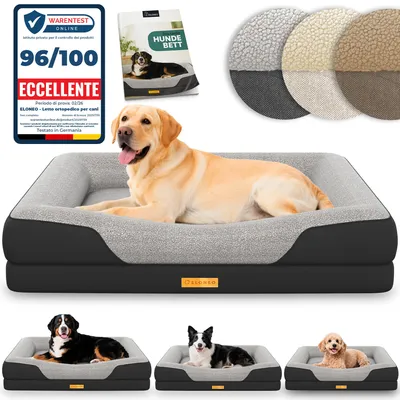 Immagine prodotto di ELONEO Letto ortopedico per cani, taglia L - Nero