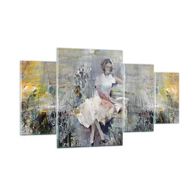 Produktbild von Bilder auf glas - 4 Teile - Zeitgenössisch Malerei Frau - 160x90cm - Glasbilder - Wandbilder - Bilder - Wanddekoration aus Glas - Glas Bilder - Wandbild auf Glas - GDL160x90-4596