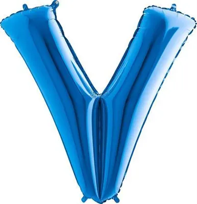 Obrázek produktu pro Nafukovací balónek písmeno V modré 102 cm