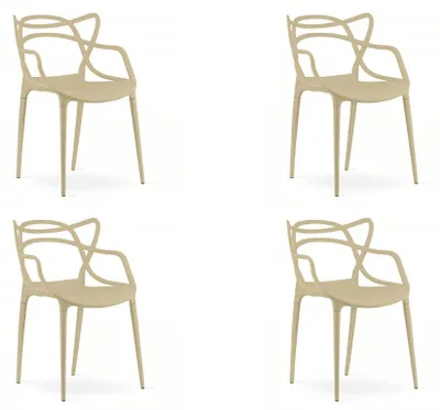 Produktbild von 4er-Set Kunststoffstühle KATO, beige