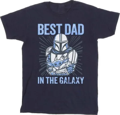 Obrázok produktu pre Star Wars - Pánske tričko "Mandalorian Best Dad Galaxy" BI52005 (M) (námornícka modrá)