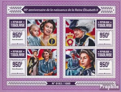 Produktbild von Briefmarken Togo 2016 Mi 7276-7279 Kleinbogen (kompl. Ausgabe) postfrisch Elizabeth II
