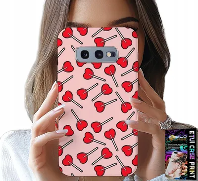 Zdjęcie produktu dla Etui Do Samsung Galaxy S10E - Kobiece, Modne Wzory Lizaki W Serca Case