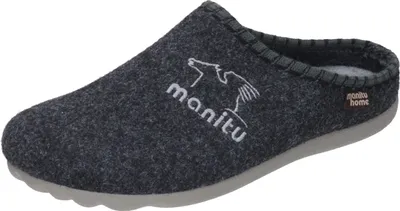 Produktbild von Manitu 220274 Herren Hausschuhe Pantoffeln Filz, Größe:42 EU, Farbe:Grau