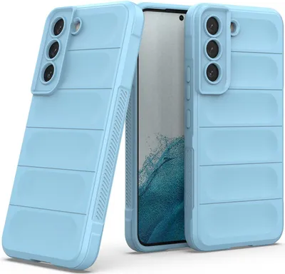 Produktbild von Handy Hülle für Samsung Galaxy S22 Grip Case Cover Schutzhülle Softgrip Farbe: Hellblau