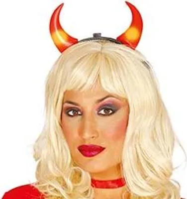 Produktbild von Halloween Dämon Haarreif Teufel Kostüm Accessoire Kopfschmuck Kostümparty Partyzubehör Rot Schwarz, Farbe: Rot