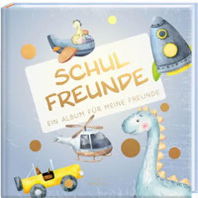 Obrázok produktu pre Freundebuch Schulfreunde für Jungen, Fahrzeuge & Dinos, 72 Seiten