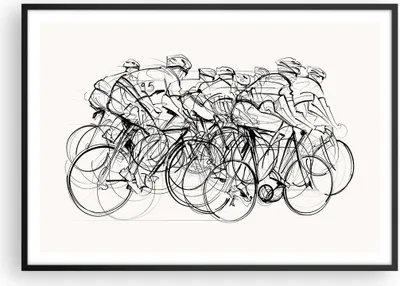 Produktbild von Gerahmtes Poster - Schwarzer Rahmen - Fahrrad Rennen Rad - 100x70 cm - Wand Bild - Wanddeko - Wandbilder - Kunstposter - Wandposter - Bilderrahmen - Bilder - Kunstdruck - Wandbild - P2BAA100x70-4122
