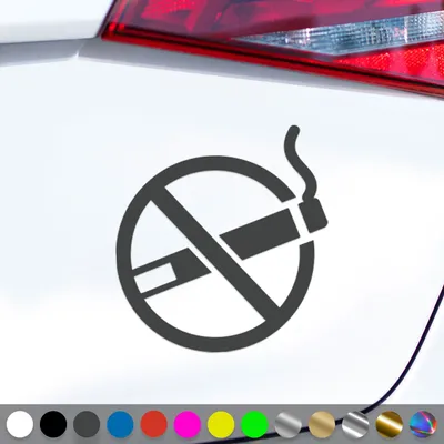 Produktbild von PantherPixel Rauchen Verboten Aufkleber Nichtraucher Rauchverbot Sticker Auto Geschenkidee Farbe Dunkelgrau