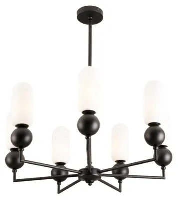 Obrázok produktu pre Geometrický luster NOVA čierno-biely 7xG9x8W kov rozmery: 60x70x70 cm IP20 Maxlight