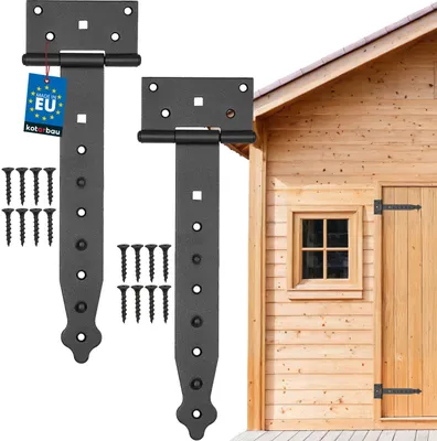 Produktbild von KOTARBAU® Kreuzgehänge 250 mm 2 Stück Ladenband Torscharnier Türband Werfgehänge Scharnier Baubeschlag Gartentorband Gartentorfalle Pulverbeschichtet