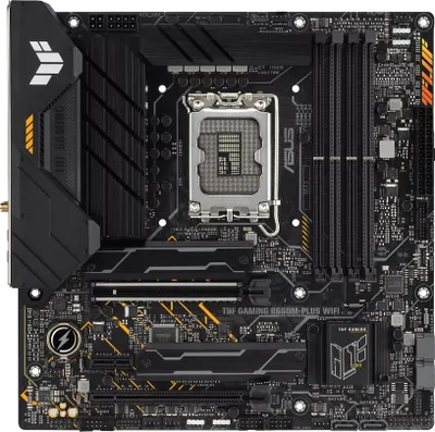 Produktbild von ASUS TUF GAMING B660M-PLUS WIFI - Základní deska - micro ATX - patice LGA1700 - čipová sada B660 - USB-C Gen1, USB 3.2 Gen 1, USB 3.2 Gen 2, USB-C Gen 2x2 - 2,5 Gigabit LAN, Wi-Fi, Bluetooth - integrovaná grafika (vyžaduje CPU)