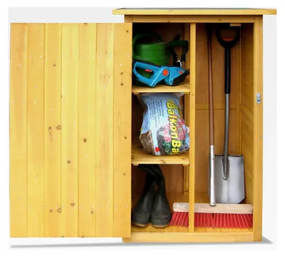 Produktbild von Gartenschrank mit Flachdach, 75 x 56 x 117 cm, mit 2 Regalböden