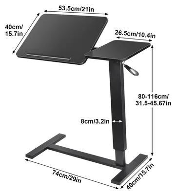 Image de Table de lit réglable - Table de chevet - Table d'hôpital - Table de travail - Table de soins