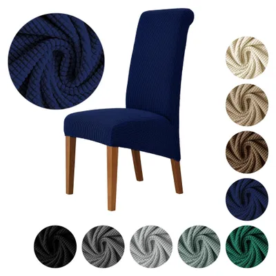 Produktbild von MEBLE ODNOWA, Stuhlbezug für schräge Stühle, Größe XXL, Jacquardbezug, Navyblau, Schonbezug, elastisch, Jacquard, strukturiert, maschinenwaschbar