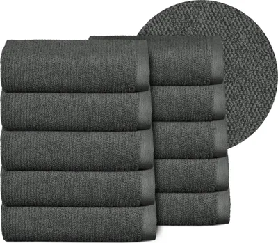 Produktbild von BEAUTEX Handtuch-Set Premium Frottier Sets, 100% Baumwolle 550g/m²,Dunkelgrau,Set: 10 Gästetücher - 30x50 cm