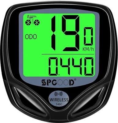 Image de Ordinateur de vélo sans fil IP54 étanche 16 fonctions LCD noir