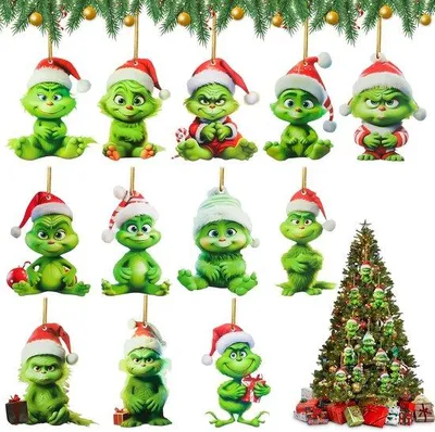 Productafbeelding van 12 Stuks Kerstdecoratie Hangers Acryl Kerstboomversiering