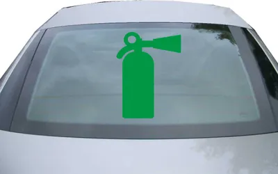 Produktbild von Indigos UG - Aufkleber Heckscheibe & Motorklappe DE2867 - grün - 600x450 mm - Feürlöscher - Fisch - Auto Scheiben Fenster Heckklappe Tuning Racing JDM - Die cut