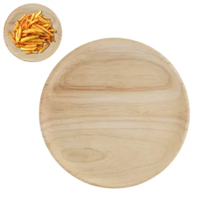 Rundes Holzservierbrett, Snacktablett, 18 x 18 cm