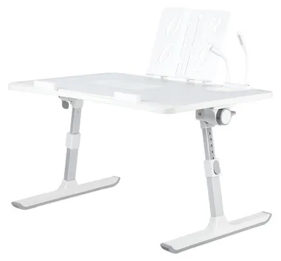 Image de Tablette d'ordinateur portable, réglable en hauteur et en inclinaison, couleur grise, dimensions 60 x 40 x 26-39 cm