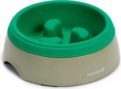 Immagine prodotto di Ciotola anti-ingozzamento in melamina Beeztees Lento - grigio/verde