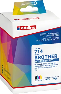 Obrázok produktu pre Edding EDD-714, Čierna, Azúrová, Purpurová, Žltá, 23 ml, 12 ml, 4 kusov, 665 strany, Viacnásobné balenie