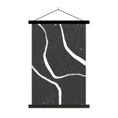 Produktbild von MuchoWow® Textilposter Linie - Minimalismus - Gestaltung 40x60 cm mit schwarzem Rahmen - Wanddekorationen