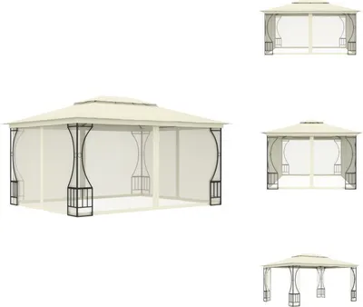 Produktbild von vidaXL Pavillon mit Netz 300x400x265 cm Creme - Pavillons & Partyzelte