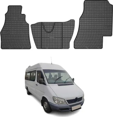 Produktbild von OMAC Gummi Fußmatten für Mercedes Sprinter W901 W905 1995-2006 Matten Schwarz 3x