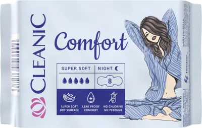 Image de Serviettes hygiéniques de nuit CLEANIC - 10 pièces