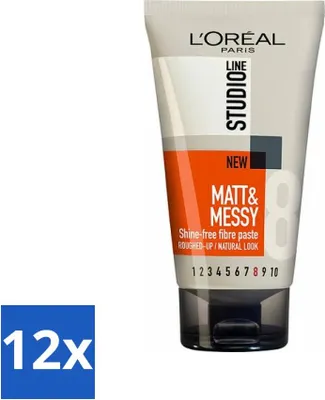 Produktbild von L'Oréal Studio Line Matt & Messy Zero Shine Faserpaste 150 ml - Vorteilspack - 12 Stücke