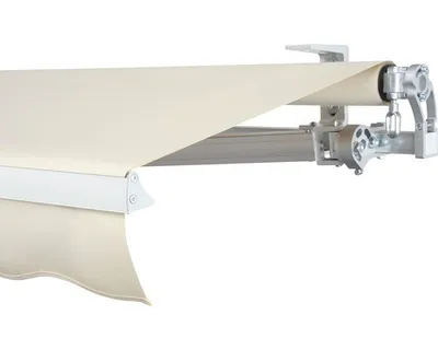 Produktbild von SOLUNA Gelenkarmmarkise Concept 4x2 Stoff Dessin 6610 Gestell Silber E6EV1 eloxiert Antrieb rechts inkl. Kurbel