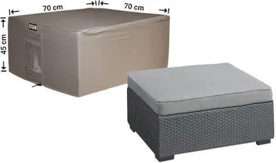 Produktbild von Raffles Covers Hocker Abdeckung 70 x 70 H: 45 cm | Atmungsaktiv | Wasserdicht | UV-beständig | Doppelnähte | Elastischer Kordelzug