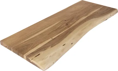 Produktbild von Holzplatte Arya mit echter Baumkante (einseitig), 70 x 30 cm, Akazienholz naturfarben, massiv & lackiert