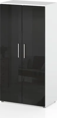 Zdjęcie produktu dla Szafa Do Salonu Sypialni Jola 70Cm Garderoba Modułowa Biurowa Czarny Połysk