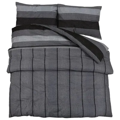 Zdjęcie produktu dla vidaXL Komplet pościeli ciemnoszary 135x200 cm bawełna