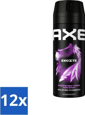 Image de Déodorant Axe Excite Spray Corporel 150 ml - Pack économique - 12 pièces