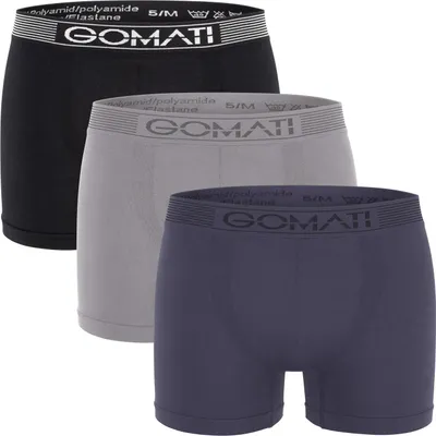 Produktbild von Gomati Herren Seamless Pants (3er Pack) Nahtlose Boxershorts aus Microfaser-Elasthan - Grey Tones L